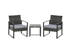 Outsunny Gartenmöbel-Sets|Balkonmöbel|Rattan Gartenmöbel Set 3 tlg. Balkonmöbel Set