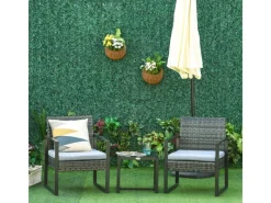 Outsunny Gartenmöbel-Sets|Balkonmöbel|Rattan Gartenmöbel Set 3 tlg. Balkonmöbel Set