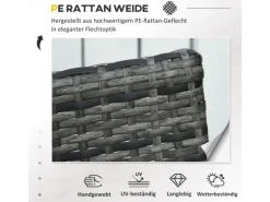 Outsunny Gartenmöbel-Sets|Balkonmöbel|Rattan Gartenmöbel Set 3 tlg. Balkonmöbel Set