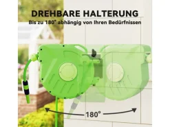 Schlauchtrommel 15+1,5m Automatik Schwenkbar Druckluft Kunststoff*Outsunny Outlet