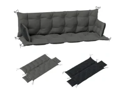 Outsunny Sitzkissen|Sitzkissen-Set für Draußen Polyester Dunkelgrau 180L x 110B x 8H cm