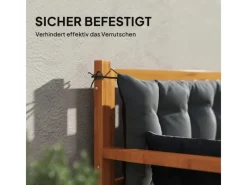 Outsunny Sitzkissen|Sitzkissen-Set für Draußen  Polyester Dunkelgrau 180L x 110B x 8H cm