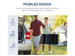 Sonnenliege mit Kissen Tragfähig bis 165 kg Schwarz*Outsunny