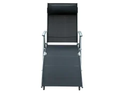 Sonnenliege mit Kissen Tragfähig bis 165 kg Schwarz*Outsunny