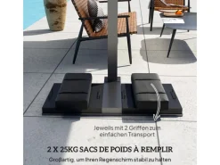 Outsunny Pool Abdeckung|Trampoline|Sonnenschirmständer Weight Bag Oxfordstoff Schwarz 76L x 30B x 11H cm