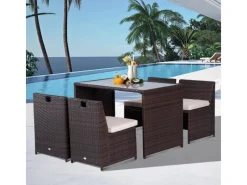 Outsunny Gartenmöbel-Sets|5tlg. Polyrattan Gartenmöbel Rattan Sitzgruppe