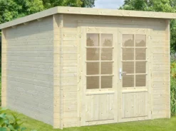 Ella Holz-Gartenhaus Natur Flachdach Tauchgrundiert 240 cm x 300 cm*Palmako Clearance