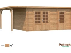 Ella Holz-Gartenhaus Braun Pultdach Tauchgrundiert 610 cm x 300 cm*Palmako Outlet