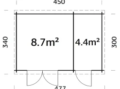 Kinder Palmako Kinder-Gartengeräte|Ella Holz-Gartenhaus Natur Pultdach Unbehandelt 470 cm x 300 cm