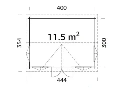 Kinder Palmako Kinder-Gartengeräte|Gartenhaus Claudia 400 x 300 cm Lackiert FSC®