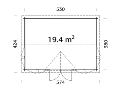 Kinder Palmako Kinder-Gartengeräte|Gartenhaus Claudia 530 x 380 cm Lackiert FSC®
