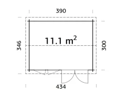 Kinder Palmako Kinder-Gartengeräte|Gartenhaus Iris 390 x 300 cm Lackiert FSC®