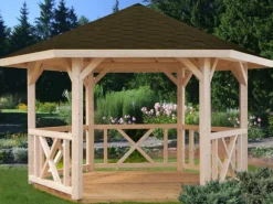 Palmako Pavillons|Holz-Pavillon Betty Natur imprägniert 337 cm x 337 cm ohne Fußboden