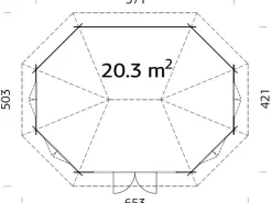 Palmako Pavillons|Holz-Pavillon Hanna 421/571 cm x 222 cm