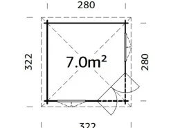 Palmako Gartenlauben|Holz-Pavillon Melanie Braun 280 cm x 280 cm inkl.Fußboden