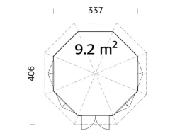 Palmako Gartenlauben|Holz-Pavillon Veronica 4 Natur unbehandelt 337 cm x 337 cm
