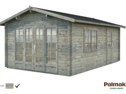 Irene Holz-Gartenhaus Grau Satteldach Tauchgrundiert 380 cm x 550 cm*Palmako New