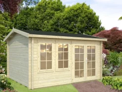 Kinder Palmako Kinder-Gartengeräte|Iris Holz-Gartenhaus Natur Satteldach Unbehandelt 390 cm x 300 cm