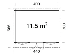 Lisa Holz-Gartenhaus Natur Pultdach Unbehandelt 400 cm x 300 cm*Palmako