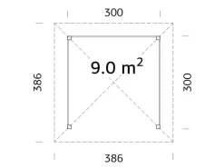 Pavillon Betty 300 x 300 cm Lackiert Weiß FSC®*Palmako Hot