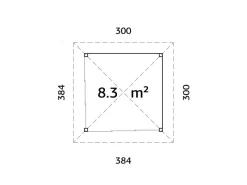 Palmako Gartenlauben|Pavillon Bianca Set201 Slide belassen 300 cm x 300 cm FSC®