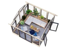 Palmako Gartenlauben|Pavillon Isabella 401 x 401 cm Tauchgrundiert FSC®