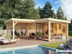 Pavillon Lenna Set 411 Slide 588 x 588 cm Lackiert Weiß FSC®*Palmako Outlet