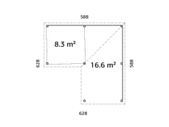 Pavillon Lenna Set 411 Slide 588 x 588 cm Lackiert Weiß FSC®*Palmako Outlet