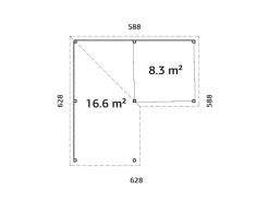 Pavillon Lenna Set 411 Slide 588 x 588 cm Lackiert Weiß FSC®*Palmako Outlet