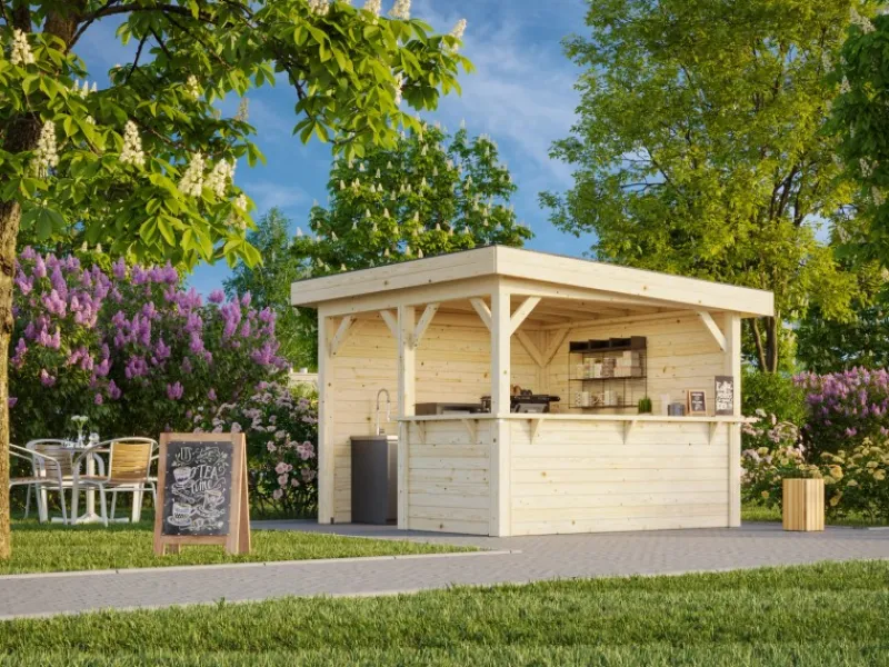 Palmako Outdoor Whirlpools|Pavillon Lenna Set 303 belassen 300 cm x 300 cm FSC®