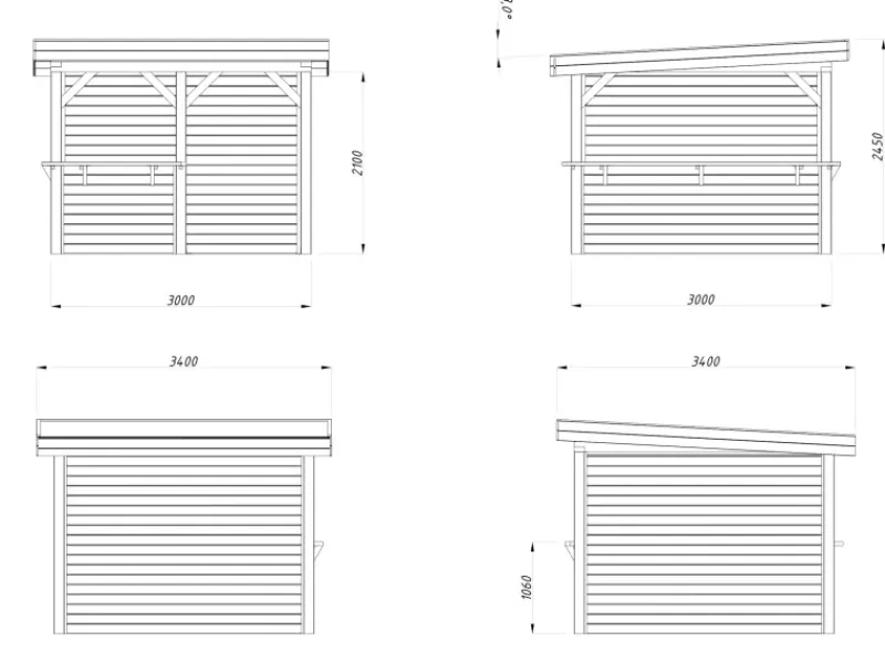 Palmako Outdoor Whirlpools|Pavillon Lenna Set 303 belassen 300 cm x 300 cm FSC®
