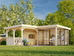 Pavillon Lenna Set 710 Slide Plus 588 x 588 cm Lackiert Weiß FSC®*Palmako Online