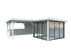 Pavillon Lenna Set 710 Slide Plus 588 x 588 cm Lackiert Weiß FSC®*Palmako Online