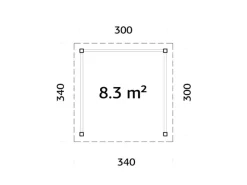 Palmako Gartenlauben|Pavillon Lenna Set 301 Tauchgrundiert 300 cm x 300 cm FSC®