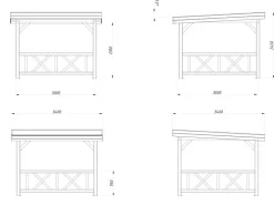 Palmako Gartenlauben|Pavillon Lenna Set 301 Tauchgrundiert 300 cm x 300 cm FSC®