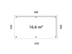 Pavillon Lenna Set 309 Tauchgrundiert 588 cm x 300 cm FSC®*Palmako New