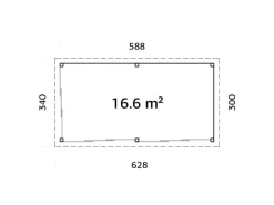 Pavillon Lenna Set 402 Slide belassen 588 cm x 300 cm FSC®*Palmako