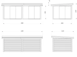 Pavillon Lenna Set 402 Slide belassen 588 cm x 300 cm FSC®*Palmako