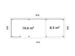 Palmako Gartenlauben|Pavillon Lenna Set 416 Slide 876 x 300 cm Lackiert Weiß FSC®