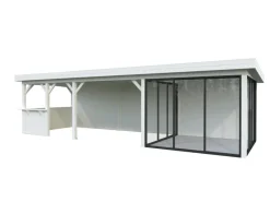 Palmako Gartenlauben|Pavillon Lenna Set 716 Slide Plus 876 x 300 cm Lackiert Weiß FSC®