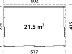 Pavillon Nova 21,5 m² Tauchgrundiert 602 cm x 396 cm*Palmako Online