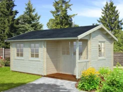 Susanna Holz-Gartenhaus Natur Satteldach Unbehandelt 510 cm x 380 cm*Palmako Hot