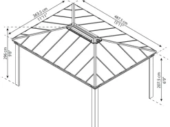Gartenlauben|Palram - Canopia  Dallas 4.3 x 4.9 GartenPavillon Anthrazit