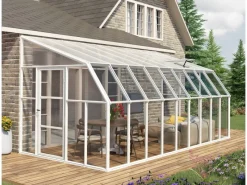 Palram - Canopia Outdoor Whirlpools|Gewächshaus Weiß 14,6 m² inkl. Fundamentrahmen