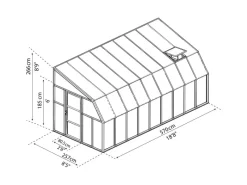 Palram - Canopia Outdoor Whirlpools|Gewächshaus Weiß 14,6 m² inkl. Fundamentrahmen