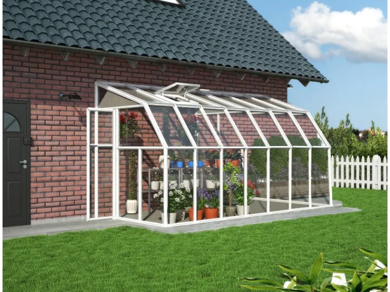 Palram - Canopia Outdoor Whirlpools|Gewächshaus Weiß 9 m² inkl. Fundamentrahmen