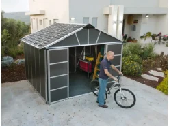 Palram - Canopia Laubbläser|Kunststoff-Gerätehaus Yukon 3.3 x 2.7 Grau 9 m²