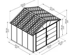 Palram - Canopia Laubbläser|Kunststoff-Gerätehaus Yukon 3.3 x 2.7 Grau 9 m²
