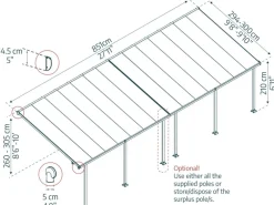 Palram - Canopia Outdoor Whirlpools|Terrassenüberdachung Feria Weiß 3x8.51