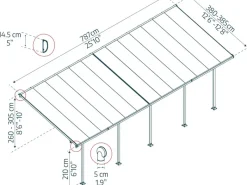 Terrassenüberdachung Feria Anthrazit 4x7.87*Palram - Canopia Clearance